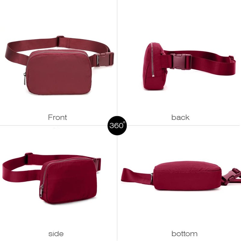 MEISEE Fanny Belt Bag Waist Pack Crossbody Bags Bum Bag for Running Hiking Travel Workout Adjustable Strap for Women-red - Image 3